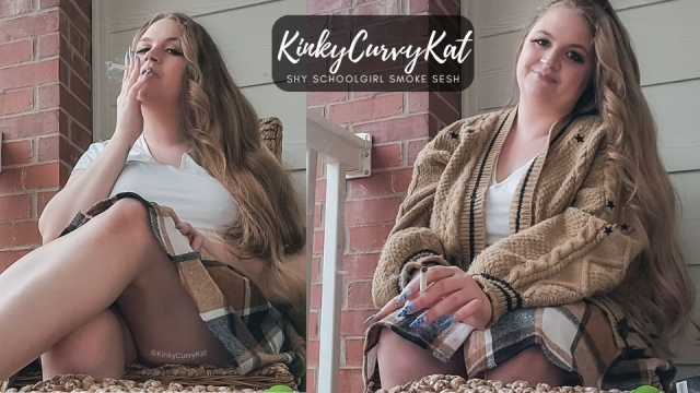 Shy Schoolgirl Smoke Sesh video from KinkyCurvyKat