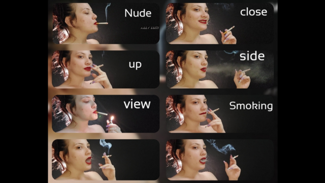 Nude close up side view smoking video from Ally Lust