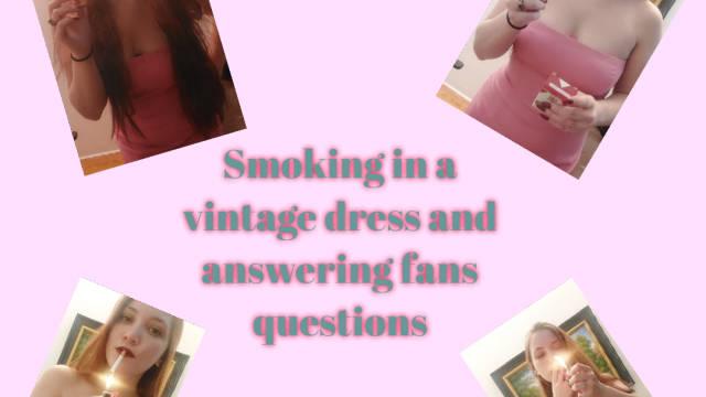 Smoking in a vintage dress and answering fans questions video from Ally Lust