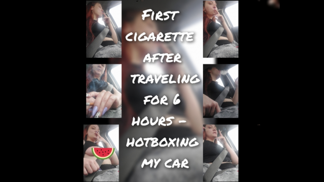 Smoking my first cigarette after traveling 6 hours - hotboxing my car video from Ally Lust