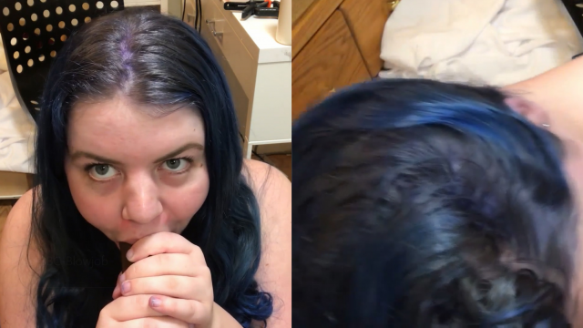 Blue Hair Blue Eyes Blowjob video from AnnaBubbly