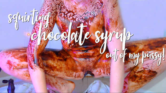 Chocolate Syrup in my PUSSY and Squirting it Out video from Ari Cleo