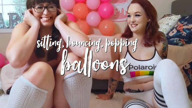 Popping Balloons in our Panties and Socks video from Ari Cleo