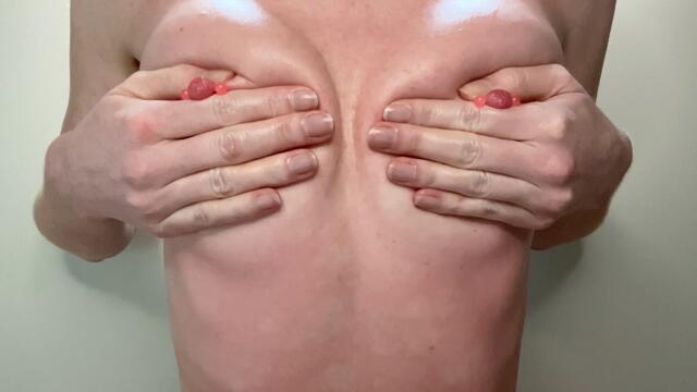 Autumn Orchid and tit play, pierced nipple pinching, nails dragging, sex flush nipplegasm pleasure video from Autumn Orchid