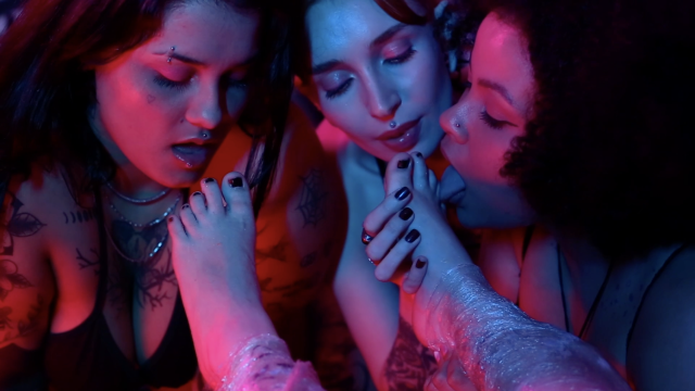 Foot Worship, Tickling Fetish & Wax Play with Bratty Girls! video from Bia Roman