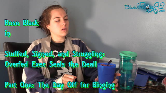 The Day Off for Binging: Part One- Stuffed, Signed, and Struggling: Overfed Exec Seals the Deal! video from BlackxRose92