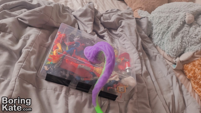 Riding a Small Plastic Bin Full of Action Figures video from BoringKate