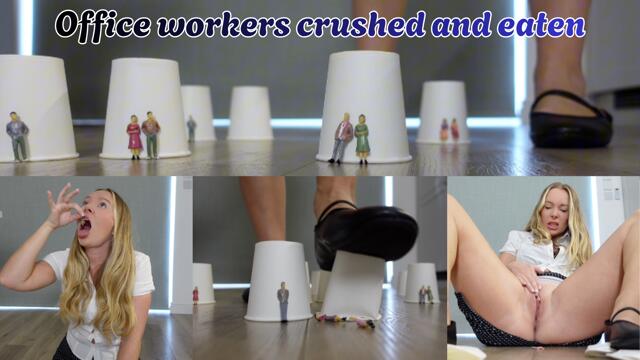 Office workers crushed and vore video from Brea Rose
