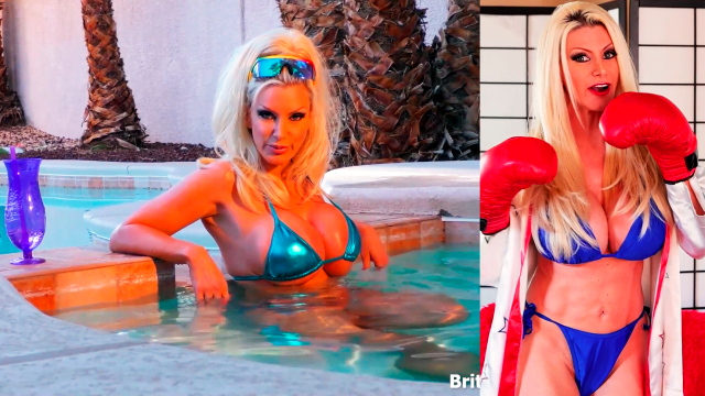 Stunning Blonde Brittany Andrews Fingers Her Wet Pussy By The Pool! video from Brittany Andrews