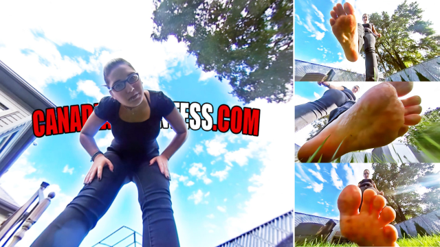 Chased Around Eclipses Backyard EXTREME POV video from Canadian Giantess