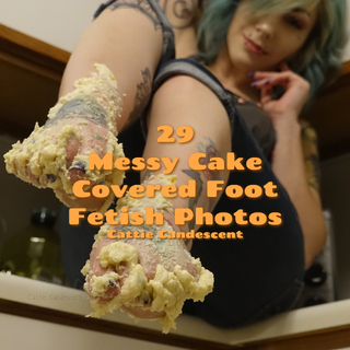 Messy Cake Covered Foot Fetish Photo Set photo gallery by Cattie
