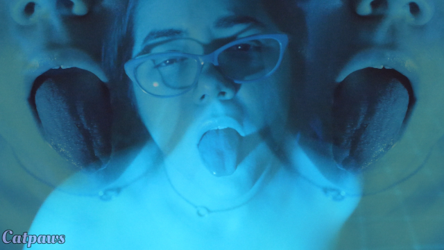 Blue Light Tongue Tease video from Catpaws