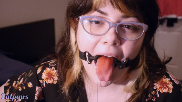 Ring Gag Tongue Tease video from Catpaws