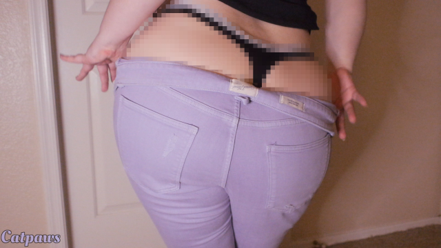 Thong Tease in Purple Jeans video from Catpaws