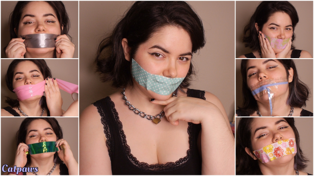 Trying on 7 Tape Gags video from Catpaws