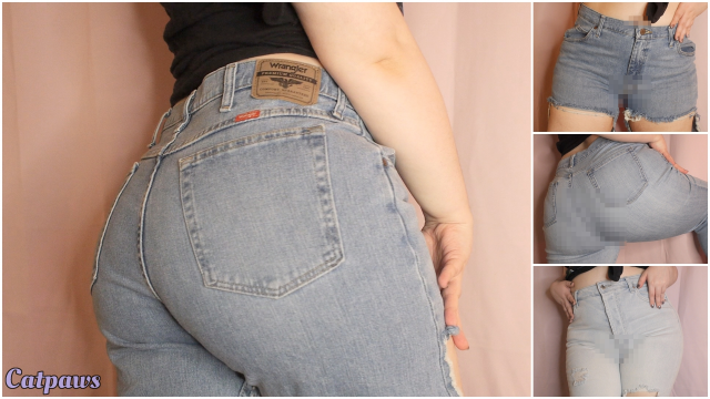 Trying On Light Wash Jeans video from Catpaws
