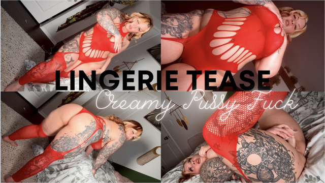 Red Lingerie Tease and Creamy Pussy Fuck video from ChandlerKnightX