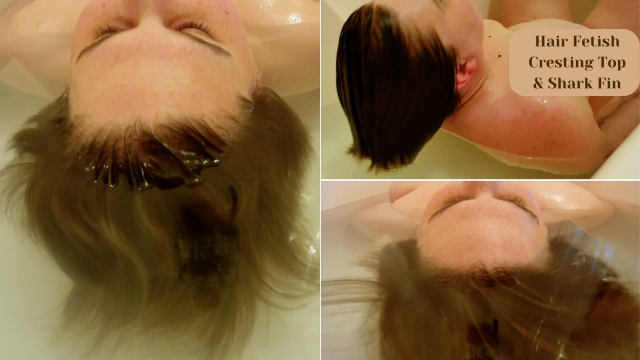 Cresting Top and Shark Fin in Bath | Wet Hair Fetish | Clara Crisp Shows Short Brunette Hair in Water video from Clara Crisp