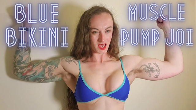Blue Bikini Muscle Pump and JOI video from Claudia Kink