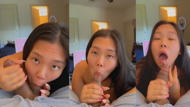 down on my knees giving a blowjob like a good asian slut GUGE CUMSHOT ON MOUTH video