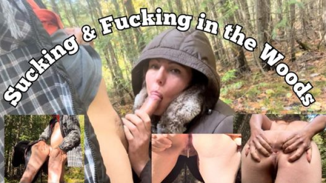 Creampie Fucking in the woods with Blowjob video from DaisyCox