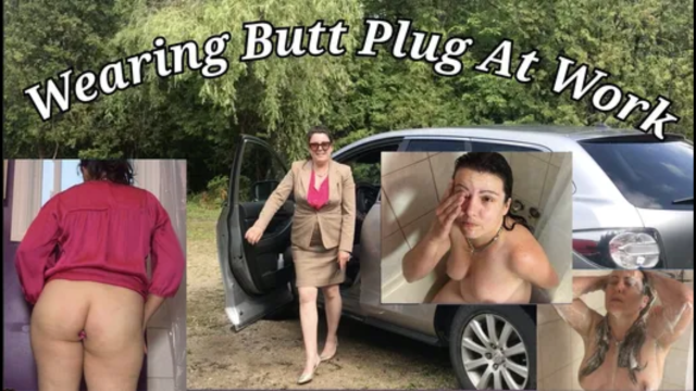 Wore Butt Plug All Day at Work and Showered with Facial video from DaisyCox