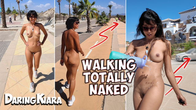 Walking Totally Naked Busy Main Road Public Nudity video from DaringKiara