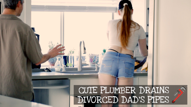 Cute Plumber Drains Divorced Dad's Cock video from Delilah Cass