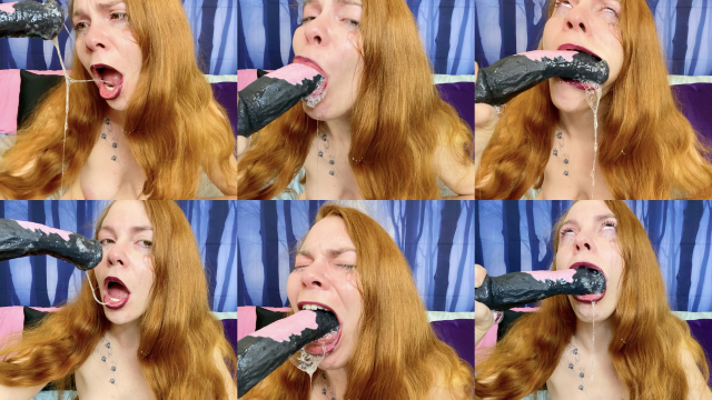 Sloppy Spit and Gag Horse Cock Sucking video from Delphoxi