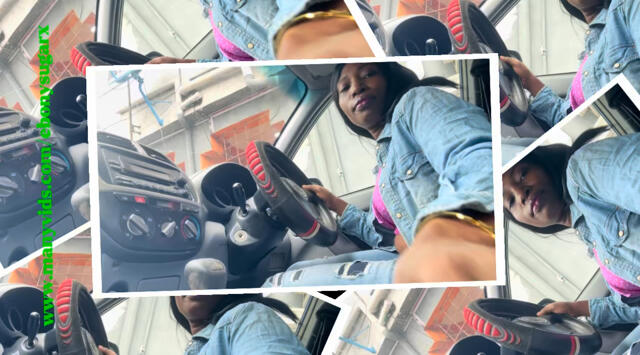 Ebony Dominates A Car - Outdoors Video CUSTOM video from Rose