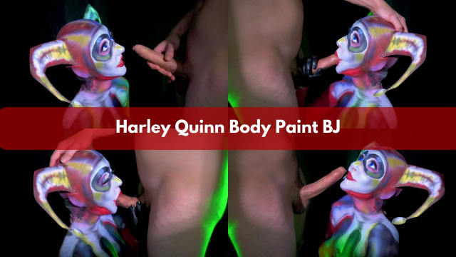 Harley Quinn gives Puddin the best BJ Bodypaint video from