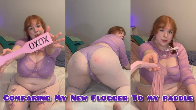 Spanking Myself With My New Flogger And My Paddle video from Evelyn Knight