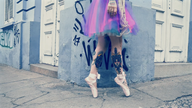 Ballerina Wearing Ballet Shoes and Walking Down The Street video from Evol Feet