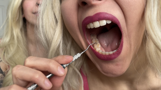 Mouth Tours With Dental Tool 4K video from Kim And Vivi