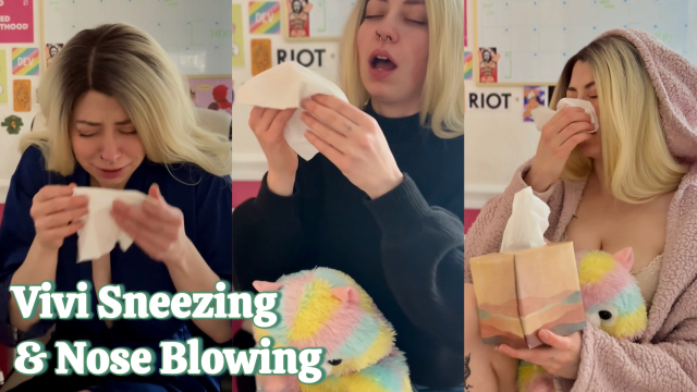 Vivi Sneezing and Nose Blowing Compilation with Tissues video from Kim And Vivi