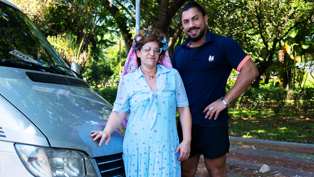 chubby mature gets ass destroyed in my driving bus video from FetishIslands