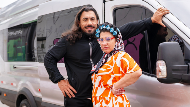 pierced belly mature gets ass fucked in driving bus video from FetishIslands