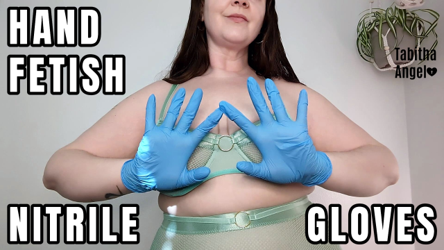 Hand Fetish Nitrile Gloves video from Tabitha Angel