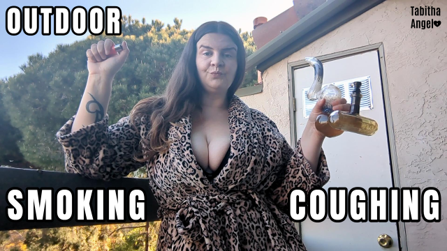 Outdoor Smoking Coughing video from Tabitha Angel