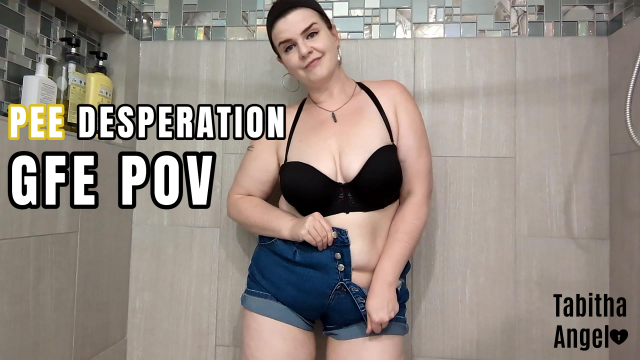 Pee Desperation GFE POV video from Tabitha Angel