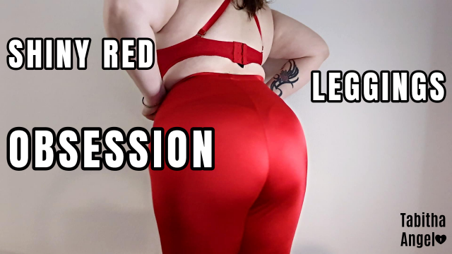 Shiny Red Leggings Obsession video from Tabitha Angel