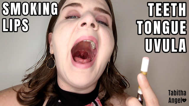 Smoking Lips Teeth Tongue Uvula video from Tabitha Angel