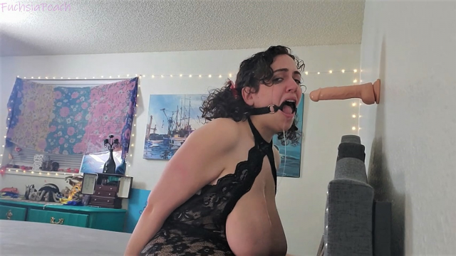 O-Ring Gagged Messy Blowjob video from Moxi Peach