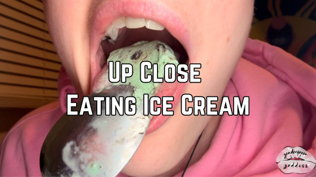 Eating Ice Cream Extremely Close Up video from Phoenix Bates
