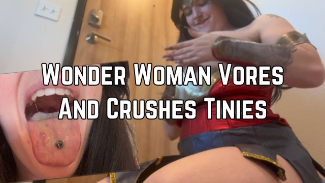 Wonder Woman Vores And Crushes Tines With Her Boobs And Ass video from Phoenix Bates