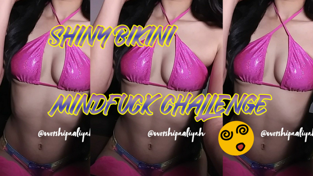 Shiny Bikini Mind Fuck Challenge video from Goddess Aaliyah
