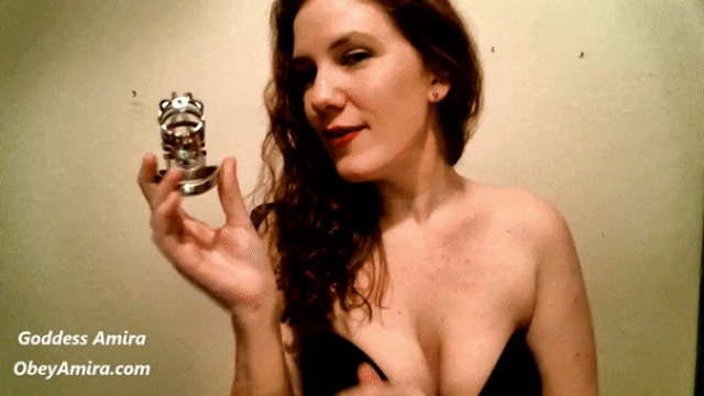 Caged Cock Chastity Humiliation video from Goddess Amira