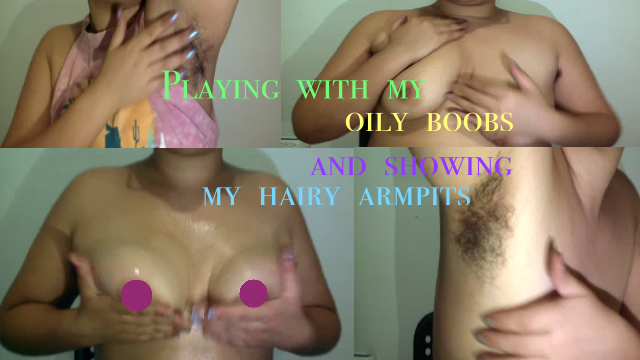 Oily boobs & hairy armpits video from Hairy Natura