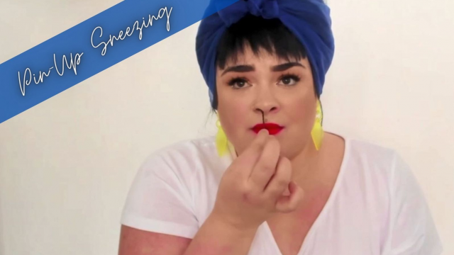 BBW Pin-Up Girl Induced Sneezing MP4 video from Harlow Golde