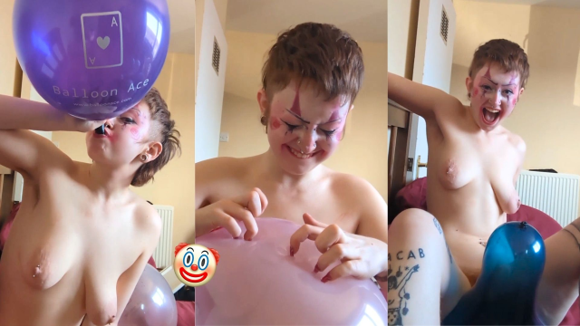 Clown Balloon Nail Pops and Nude Balloon Riding video from Honkers